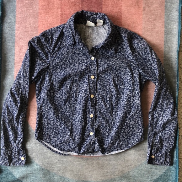 SOLD Gap Dainty Floral Button Down Cotton Long Sleeve - Picture 10 of 13